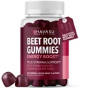 Beet Root Gummies mit COQ10 & Granatapfel - Nitric Oxid Supplement für Männer und Frauen - Beetroot für Ausdauer, Leistung, Erholung - Vegan, Non-GMO, Glutenfrei - Gemischte Berry Flavor, 60 Count