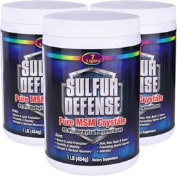 7 Lights Sulfur Defense Opti-MSM 99.9% Pure MSM Powder | Nahrungsergänzungsmittel für Gelenke, Haut- und Immununterstützung – Organic Methylsulfonylmethan, Vegan, Non-GMO, Gluten-Free – Made in USA (3 x 1 LB)