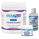 KALA HEALTH MSMPure Starter Bundle mit MSM Coarse Flakes 1lb, MSM Muscle & Joint Cream 2oz und MSM Gel mit Bio Aloe 8oz