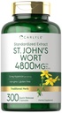 Carlyle St John's Wort Kapseln | 4800mg | 300 Count | Non-GMO & Gluten Kostenlose Ergänzung | Standardisierte Extrakt