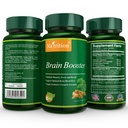 Natrition Brain Booster - Ginkgo Biloba, Turmeric, Cistanche Tubulosa, Fo-ti Extract Blend - Natürliche Antioxidante Unterstützung für Gehirnfunktion - Clarity, Focus und Memory Enhance - 90 Veggie Kapseln