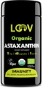 LOOV Natural Organic Astaxanthin 12mg – 60-Day Supply – Max Strength Antioxidant – Augen, Gelenk, Haut, Immunität – von Microalgae – Non-GMO, Vegan, Nachhaltige