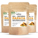 Papaya Seed Powder Capsules – Leistungsstarke Papain-Ergänzung mit Vitaminen A, C, & E & Enzyme für Verdauung & Gut Gesundheit – 360mg/Serving – 60 Vegan Kapseln pro Packung (Pack mit 3, 90-180 Tage Versorgung)