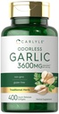 Carlyle Odorless Knoblauch Softgels 3600 mg | 400 Count | Allium Sativum Bulb | Non GMO, Glutenfreie Ergänzung