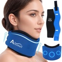 Atsuwell Neck Brace für Schlafen, weiche Cervical Collar für Unterstützung, Verstellbare Halsstütze Brace mit Hot Cold Gel Packs Wiederverwendbar für Bürodruck, Fatigue, Blau