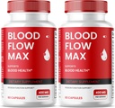 Blutfluss Max Kapseln, Blutfluss Max Advanced Formel Blut Unterstützung, maximale Stärke Ergänzung für gesunde Blutzirkulation, Alle natürlichen Vitamin Pillen für allgemeine Wellness - 2 Pack