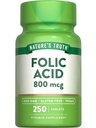 Nature's Truth Folic Acid | 800 mcg | 250 Tablets | Vegan, Non-GMO & Gluten Kostenlose Ergänzung