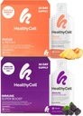 Healthycell Focus & Recall Brain Ergänzung für Memory & Focus + Immune Super Boost Supplement Bundle