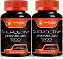Quercetin mit Bromelain-Ergänzung - 1500mg - Immununterstützung und Herzgesundheit Kapseln für Männer und Frauen, Quercetin-Ergänzungen hilft Gemeinsames und gesundes Atmungssystem - 120 Count (2 Pack)