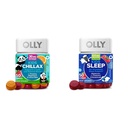 OLLY Kids Chillax Gummis L-Theanin Magnesium Zitronenbalsam 50 Count & Sleep Gummis 0.5mg Melatonin L Theanine Kamille Zitronenbalsam 50 Count