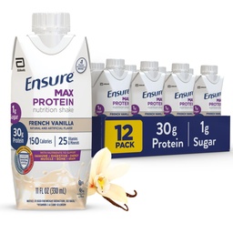 Stellen Sie sicher, Max Protein Shake | Französisch Vanille | Bereit zu trinken | 30g Protein für Muskel Gesundheit | 1g Zucker, 4g Fiber | 11 fl oz, 12 Pack