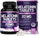 Melatonin 20mg Tabletten für Erwachsene (180 Zähler) - Schnell auflösen mit 20mg Melatonin pro Tablette - Hohe Potenz, Glutenfrei, Non-GMO, Vegan - Gemischte Berry Flavor - Bulk Supply - USA Made