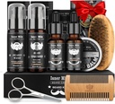 Bart-Kit für Männer Grooming & Care: mit 2 Packung Bartöle und Balsam - Wash & Conditioner für After Shave Lotions Sandalwood, Brush und Comb Sets mit Scheren, Valentines Vater Geschenke für Papa / Men/Him