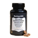 Besser Alt Seamoss Capsules- Irish Sea Moss mit schwarzem Seed Oil, Ashwagandha & Black Pepper für Stamina, Stärke & Ausdauer- High Potency Sea Moss Supplement - 60 Servietten, 120 Kapseln