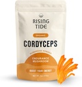Rising Tide Organic Cordyceps Pilzpulver - Hochkonzentriertes Cordyceps-Extrakt-Pulver, um Energie, Stamina und sportliche Leistung zu steigern - 4 OZ Vegan, Non-GMO