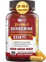 21-in-1 Berberine Ergänzung mit Ceylon Cinnamon - 1500mg Organic Berberine HCL Phytosome, 5X Höhere Absorption für Stoffwechselunterstützung 20 Kapseln