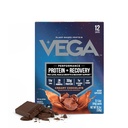 Vega Protein + Recovery - 30g Pflanzenbasiertes Protein per Servieren, Schokolade, 12 x 1.6oz Beutel, 5g BCAAs, Probiotics, NSF zertifiziert, für Shakes & Smoothies, (Packaging May Vary)