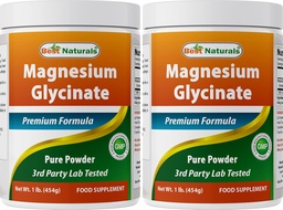 Best Naturals Magnesium Glycinat Pulver - 1 Pfund (1 LB (Pack von 2))