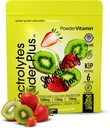 PulverVitamin Elektrolyte Pulver Plus (20 Portionen) Erdbeer Kiwi Elektrolyt Pulver Zero Calorie Keto,0 Zucker,No Maltodextrin,1000mg Kalium,120mg Calcium,120mg Magnesium, Rosa Himalaya Salz