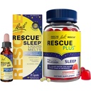 RESCUE Nighttime Sleep Aid Bundle, 3Pk - Bach Sleep Kids Dropper, 10mL Sleep Liquid Melts, 28Ct Plus Sleep Gummies mit 5mg Melatonin/Dosis, 60Ct