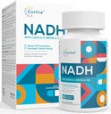 NADH + CoQ10 + D-Ribose Ergänzung, Enhance NAD+ Ergänzung für Energie, Fett, 60 Kapseln