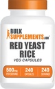 BulkSupplements.com Capsules de riz de levure rouge - Supplément de riz de levure rouge, supplément à base de plantes - Vegan, 1 Capsule par portion, 240 Capsules de légumes (paquet de 1)