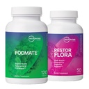 Microbiome Labs RestrorFlora Probiotics Supplement, Saccharomyces & Spore-Based Probiotics (50 Capsules) + FODMATE Enzymes digestifs pour aider à briser les FODMAPs (120 Capsules) - 2 lot de produits