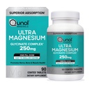 Qunol Magnesium Glycinate Complex, Gentle on Stomach, 250mg Eine Pille Dose, Superior-Absorption Magnesium, Nerve, Knochen und Muskel-Gesundheitsergänzung, 90 Count (Pack von 1)