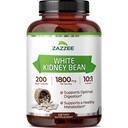 Zazzee White Kidney Bean 10:1 Extrakt, 1800 mg pro Portion, 200 Vegan Kapseln, über 2 Monate Versorgung, Standardisiert, Konzentrat 10X Extrakt, 100% Vegetarisch, All-Natural und Non-GMO, Made in USA