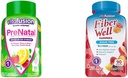Vitafusion PreNatale Gummy Vitamine, Himbeere Lemonade Flavored, Schwangerschaft Vitamine für Frauen & Fiber Well Zucker kostenlose Faserergänzung, Peach, Erdbeere und BlackBerry Flavored