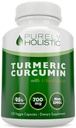 Kurkuma Curcumin mit BioPerine - 120 Vegan Kapseln - 700mg Tumeric pro Kapsel - mit Schwarzer Pfeffer Extrakt 95% Curcuminoide