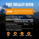 60.000 MG Shilajit Pure Organic Resin - 65% Fulvic Acid & 85+ Trace Minerals, 120 Portionen - Erwachen Sie Energie Booster & Support Immune, Enhance Overall Health & Brain Booster - Sugar Free