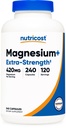 Nutricost Magnesium + Extra Strength 420mg, 240 Kapseln - 120 Portionen. Magnesiumoxid und Glycinat - Nicht-GVO, glutenfrei, vegan freundlich