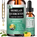 Quercetin Liquid Drops, Quercetin mit Bromelain Elderberry Nettle Leaf Vitamin C Liquid Supplements, High Absorption Quercetin Liquid Drops für Frauen, Gesunde Immun Antioxidantienunterstützung, Non-GMO