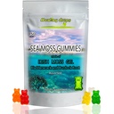 Sea Moss Gummi - Irish Sea Moss - Raw Organic Wildcrafted Sun-Dried Seamoss Powder and Gel - mit Bladderwrack Burdock Root – Alkaline Keto Vegan Non-GMO Diät – Haut & Detox (Assorti)