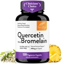 Quercetin mit Bromelain Vegetarian Supplement Kapseln | 120 Count (1000mg pro Servieren 2400 GDU/g) | Unterstützt gesundes Immunsystem, hilft mit Saisonal Allergy Support | Hohe Absorption Antioxidans
