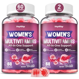 Methyliertes Multivitamin-Gummi für Frauen - Frauen Multivitamin-Gummien mit Vitaminen A C D E, Methyliertes Folat, Biotin, B Complex, Eisen, CoQ10, Inositol - Multi Vitamine für Frauen 120 Count