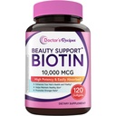 Arzt Rezepte Biotin 10.000mcg, hohe Potenz Vitamin B7 für Haar, Haut und Nagel Unterstützung, Non-GMO, Optimale Lösungen Haar Vitamin mit Biotin, für Frauen und Männer, 120 Softgels
