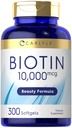 Carlyle Biotin 10000mcg | 300 Softgels | Max Stärke für Haar, Haut und Nägel | Non-GMO, Glutenfreie Ergänzung