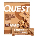 Quest Nutrition Chocolate Chip Cookie Dough Protein Bars, 21g Protein, 4, Carbi netti, 1g Zucchero, Fibra alta, Senza glutine, Keto Friendly, 4 Conte
