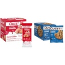 Quest Nutrition Frosted Strawberry Cake & Chocolate Chip Protein Cookie Bundle, 1g Zucker, 10g Protein, 2g Net Carbs, Glutenfrei, 16 & 12 Count