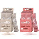 mellö Magnesium Superblend Bundle - Granatapfel & Unflavored - Magnesium Glycinat mit L-Theanin, GABA & Trace Minerals - Unterstützt Schlaf, Entspannung und Balanced Energy - 2 x 10-Packs