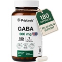 PRISTINE's GABA 500mg Schlaf-Qualitäts-Supplement - 180-Tages-Versorgung - ruhige Mind & Entspannung Schlaf-Unterstützung Kapseln Glasflasche