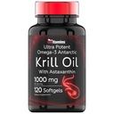 Antarctic Krill Oil 1000mg - 120 Softgels mit Astaxanthin | 1000mg Red Krill Oil, 200 mg Phospholipide, 120 mg EPA, 80 mg DHA, 200 mcg Astaxanthin | Potent & Pure Omega-3 Cold Water Antarctic Krill