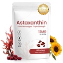 Astaxanthin Ergänzungen 12mg, 180 Softgels, 6 Monate Versorgung | Natürliches Antioxidans aus frischem Microalgae | Mehr unterstützt Augen, Haut, Gelenkgesundheit, Non-GMO