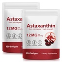 ITSDAWN Astaxanthin 12mg 2 Pack, Antioxidans Ergänzung für Augen, Hautunterstützung, natürliche Mikroalgenquelle, 240 Softgels