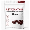 Astaxanthin 12mg, Premium Astaxanthin Antioxidans Ergänzungen mit Antioxidans Aktivität, unterstützt Augen, Immun, Hautgesundheit, Interne Zirkulation-240 Softgels
