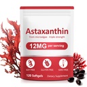 Astaxanthin Ergänzungen, 12mg Astaxanthin Natürliche Anti-Aging-Formel - Unterstützt Augen, Gelenk, innere Zirkulation & Haut Gesundheit, Non-GMO Non-Gluten