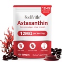 Astaxanthin Ergänzungen, Premium Astaxanthin 12mg Antioxidans mit antioxidativer Aktivität, Unterstützt Augen, Gelenk, Immune, Hautgesundheit, Interne Zirkulation, 1Pack(120 Softgels), Non-GMO & No Gluten