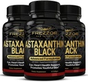 FREZZOR Astaxanthin Schwarz mit UAF1000+ Super Antioxidant, unterstützt Herz-, Augen- und Hirngesundheit, Anti-Aging Skincare & Cellular Protection, 12mg Astaxanthin pro Serve, 180 Softgels, 3 Monate Versorgung